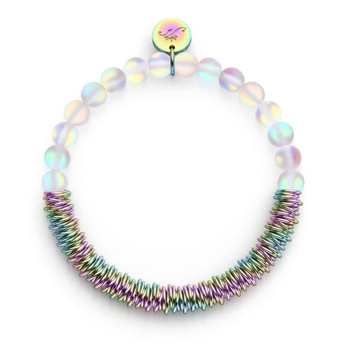 Rainbow White | Unicorn Silver | Mermaid Glass x Links of Love Bracelet